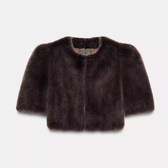 Zara ZW COLLECTION LIMITED EDITION FAUX FUR JACKET - Picture 1 of 11